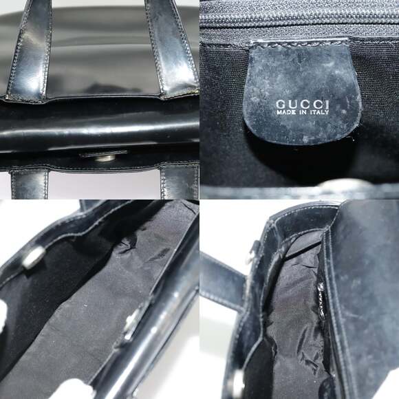 GUCCI Hand Bag Enamel Black Silver 000 2058 0504 5 - Picture 12 of 13